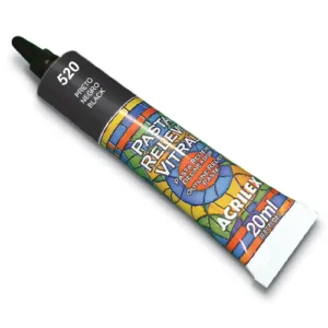Pasta Relieve Vitral 20ml Negro Acrilex